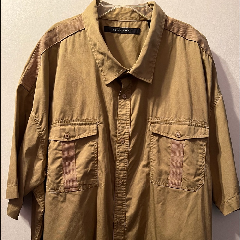 Sean John Big Mens Shirt, Tan, 5XB
